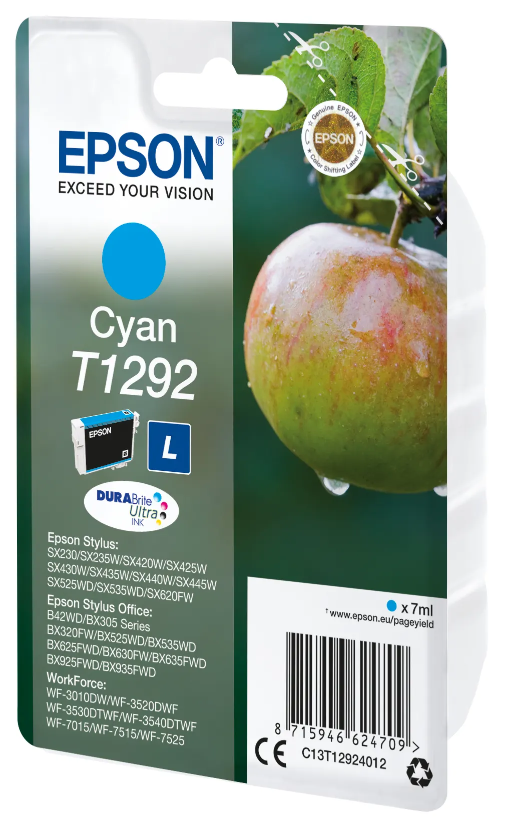 Epson T1292 Apple DURABrite Ultra Single Cyan Ink