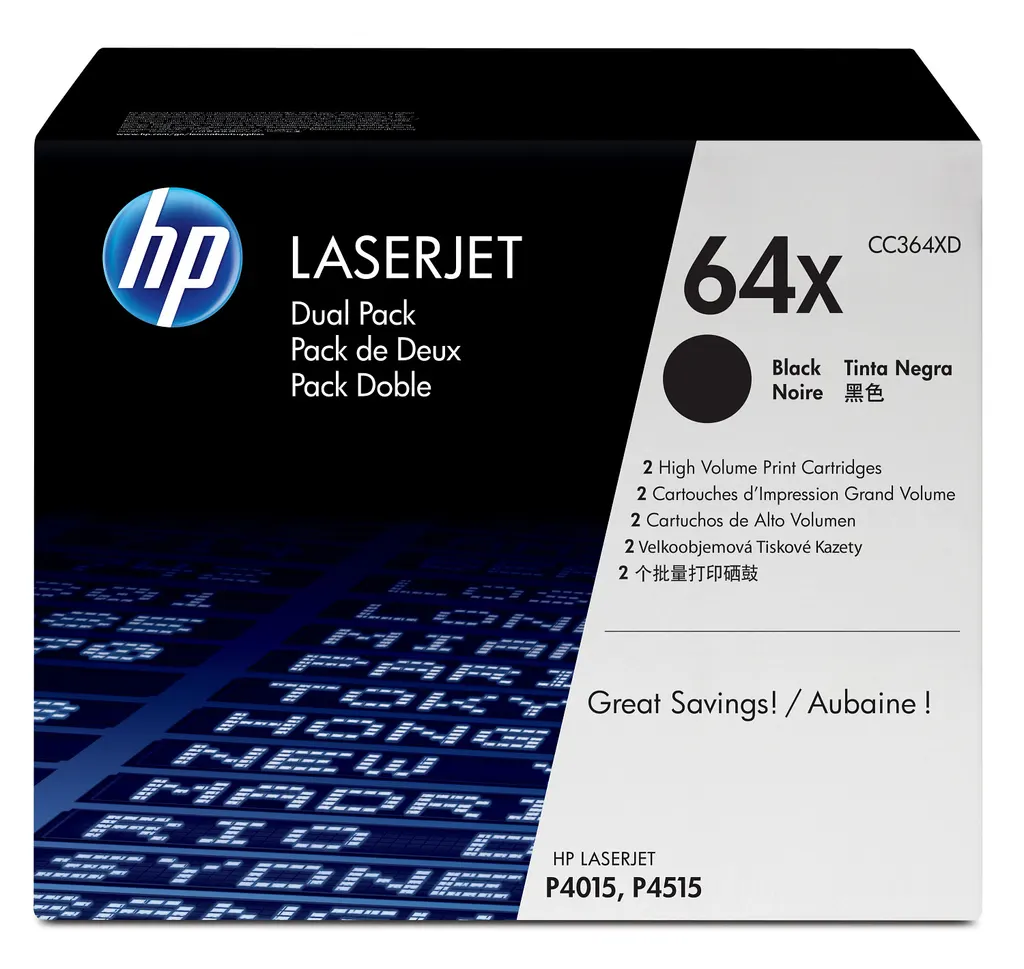 HP 64X 2-pack High Yield Black Original LaserJet Toner Cartridges