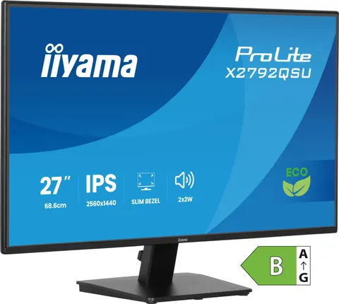 iiyama ProLite X2792QSU-B1 computer monitor 68.6 cm (27") 2560 x 1440 pixels Quad HD LED Black