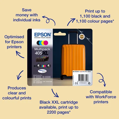 Epson Singlepack Magenta 405XL DURABrite Ultra Ink