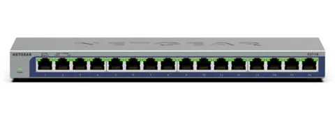 NETGEAR GS116 Unmanaged L2 Gigabit Ethernet (10/100/1000) Black