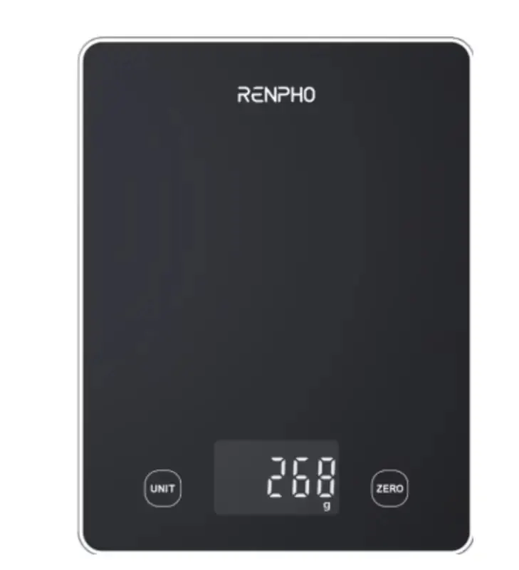Renpho Calibra 1L Black Countertop Rectangle Electronic kitchen scale