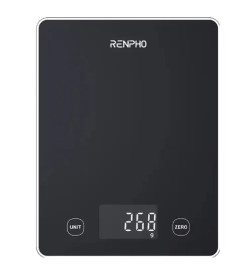 Renpho Calibra 1L Black Countertop Rectangle Electronic kitchen scale